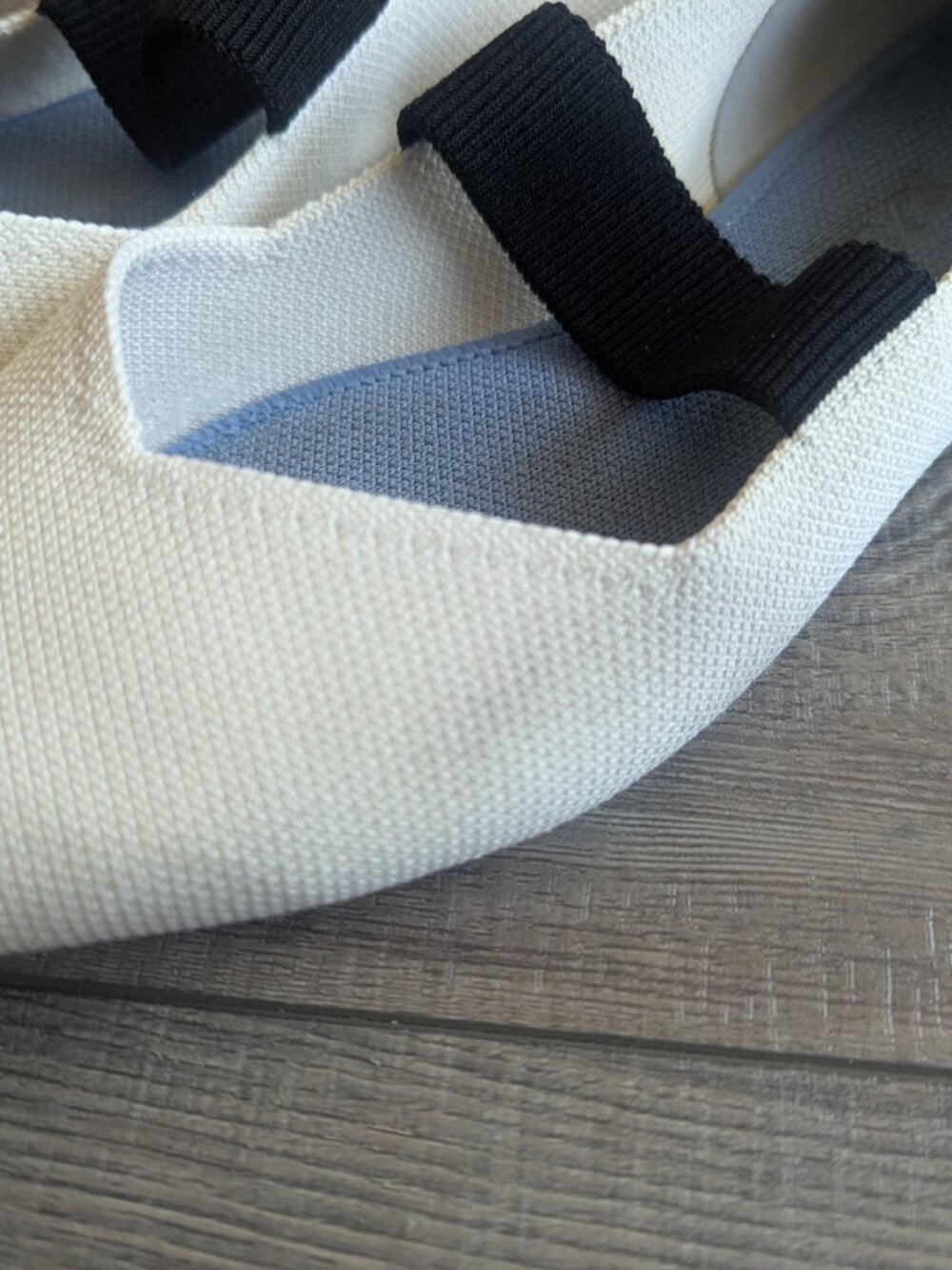 Rothy's Women's The Point Mary Jane Flats Shoes White Black Wedding Guest 8.5 - Picture 3 of 7